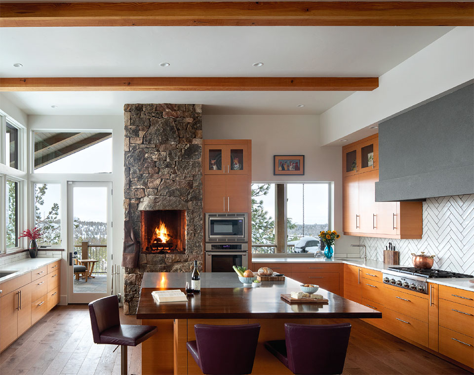 Sophistication & Comfort Share the Same Hearth in an Old Stone Modern- Bend Kitchen 