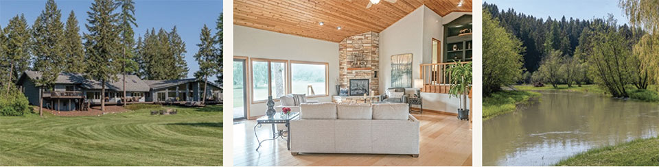 A Luxury Listing in the Place We Call Home- Flathead Valley Pond, Living Room and Yard 